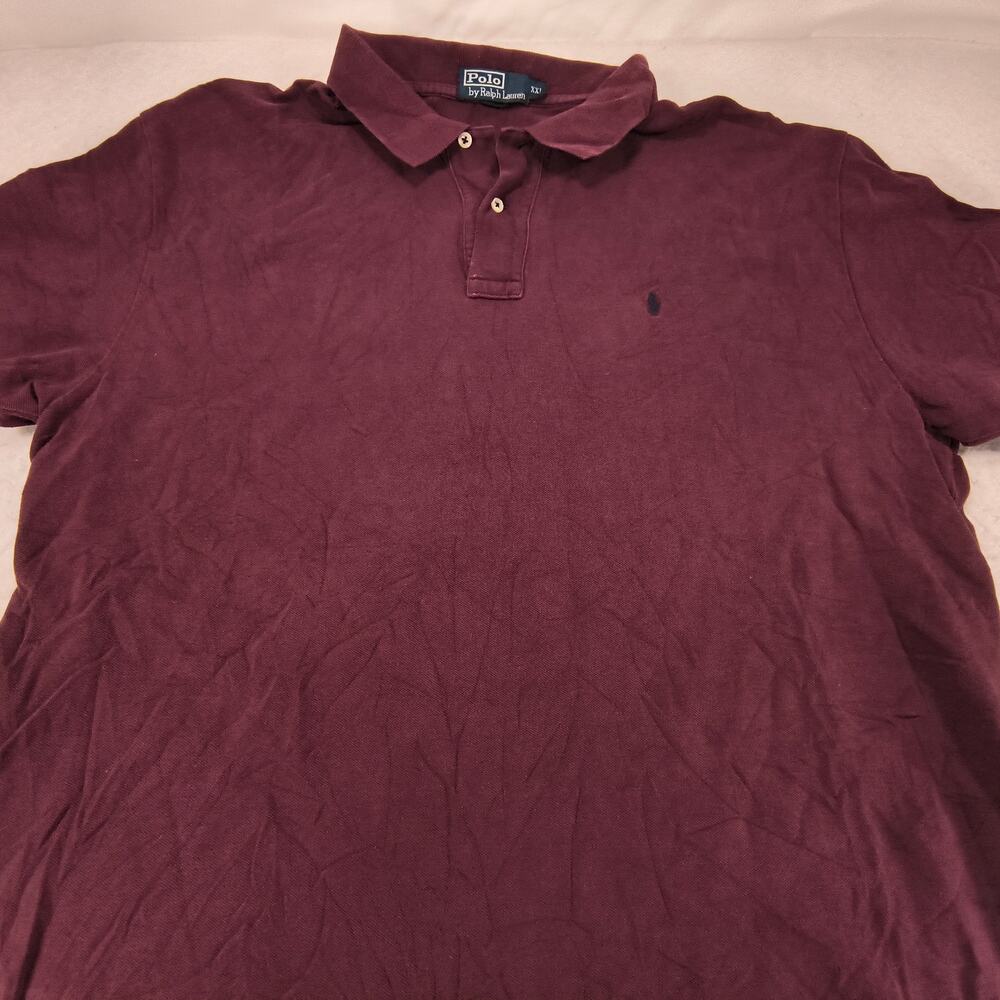 Polo by Ralph Lauren Casual Collared Polo Shirt Mens Size 2XL Maroon Black